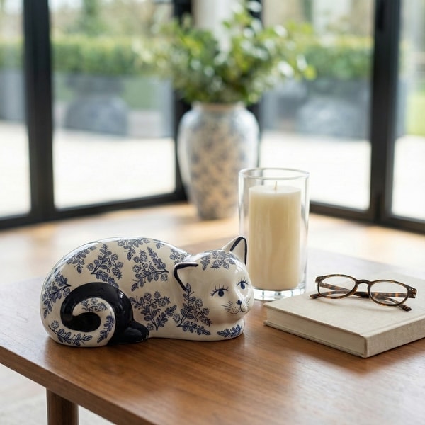 Ceramic Chinoiserie Cat Figurine - On Sale - Bed Bath & Beyond