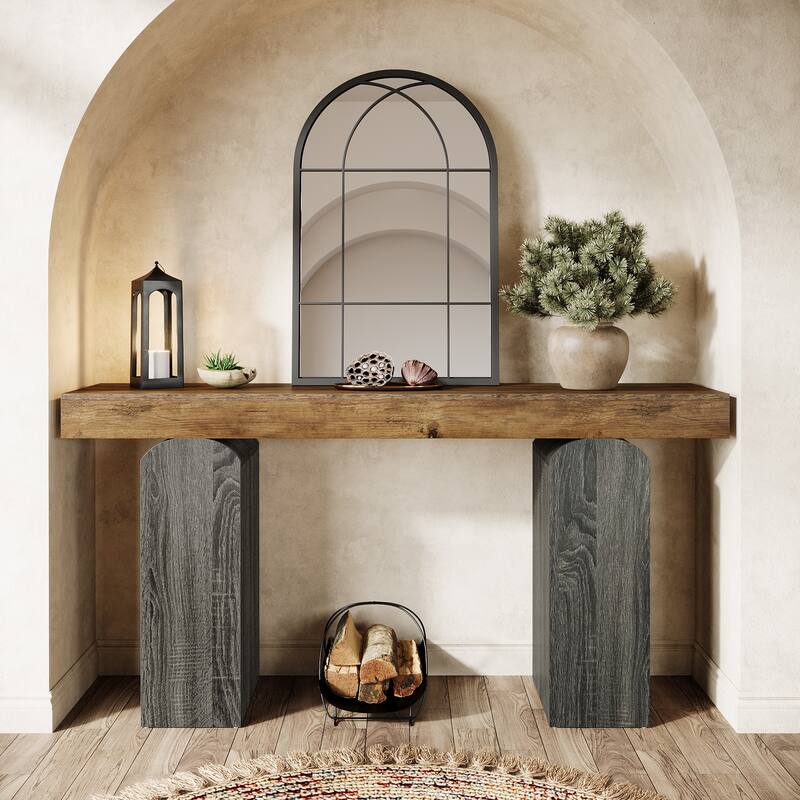 63 Inch Entryway Table, Farmhouse Console Table for Living Room
