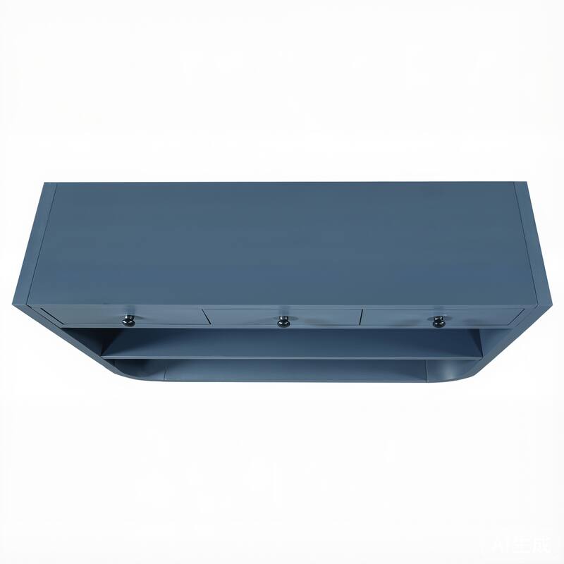 Christopher Knight Home - Modern Entryway Curved Console Table with Soft-Close Drawers & Open Shelves for Living Room, Hallway