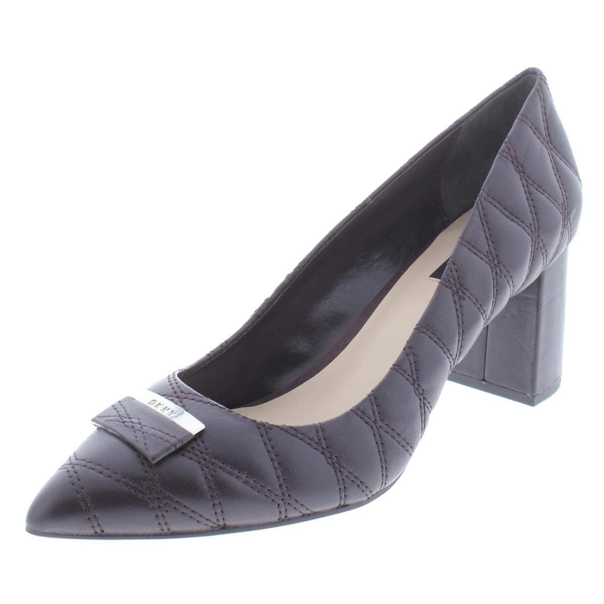 DKNY Womens Elia Leather Pointed Toe Classic Pumps