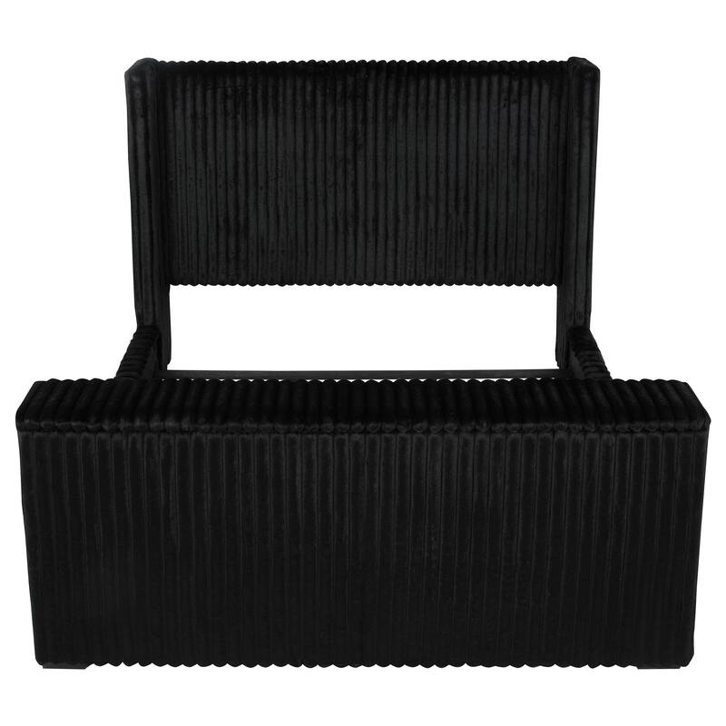 Centergrove Upholstered Wingback TV Bed Black