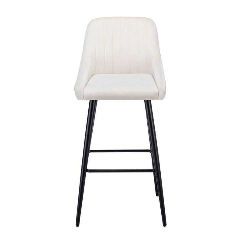 Modern Velvet Upholstered Bar Stools with backs, Set of 2