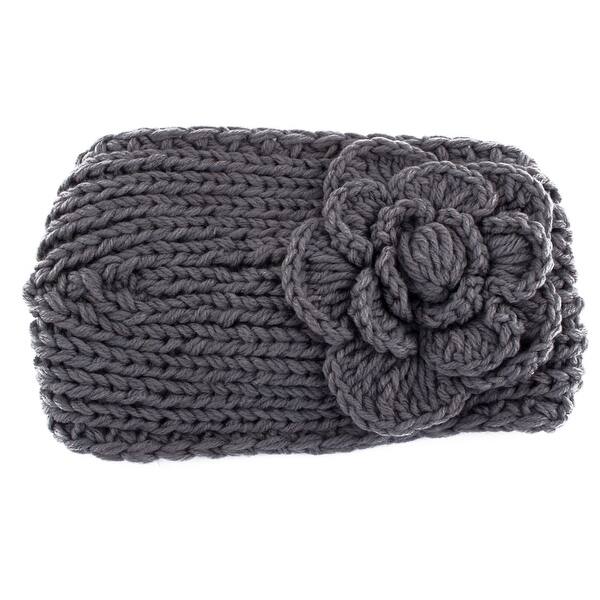 Shop Winter Women Woolen Yarn Crochet Camellia Flower Headwrap