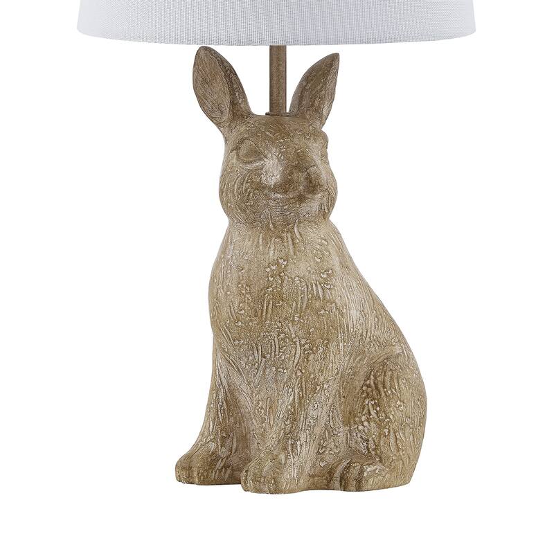 19"H Light Brown Resin Rabbit Table Lamp With Shade - 9" x 9" x 19"