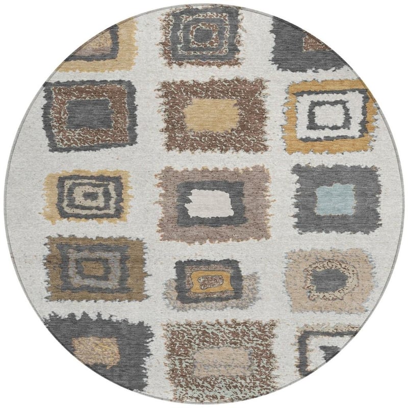 HomeRoots Geometric Transitional Rectangle Outdoor Rug