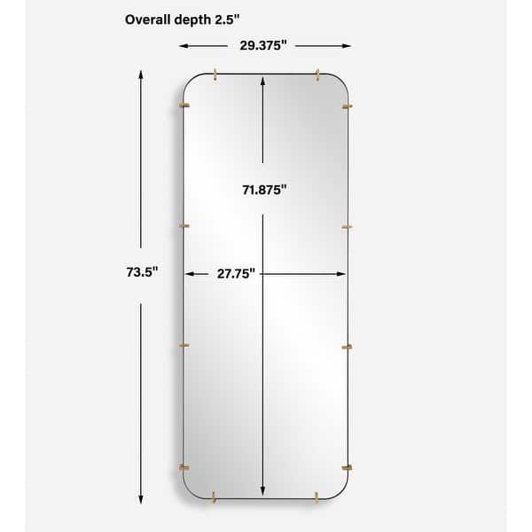 dimension image slide 0 of 2, Uttermost Pali Industrial Dressing Mirror - 73.5'' H X 29.375'' W X 2.5'' D