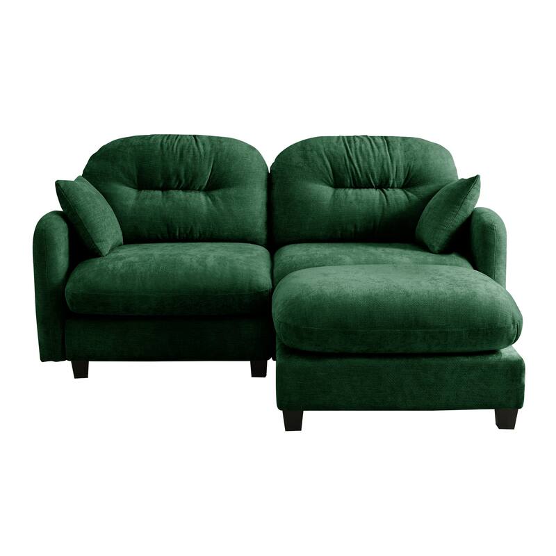 GDF Studio - May Modular Modern Chenille L-Shaped Sectional Sofa with Ottoman and Tufted Cushion Backrest