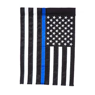 12.5 in. x 18 in. Thin Blue Line Garden Applique Flag
