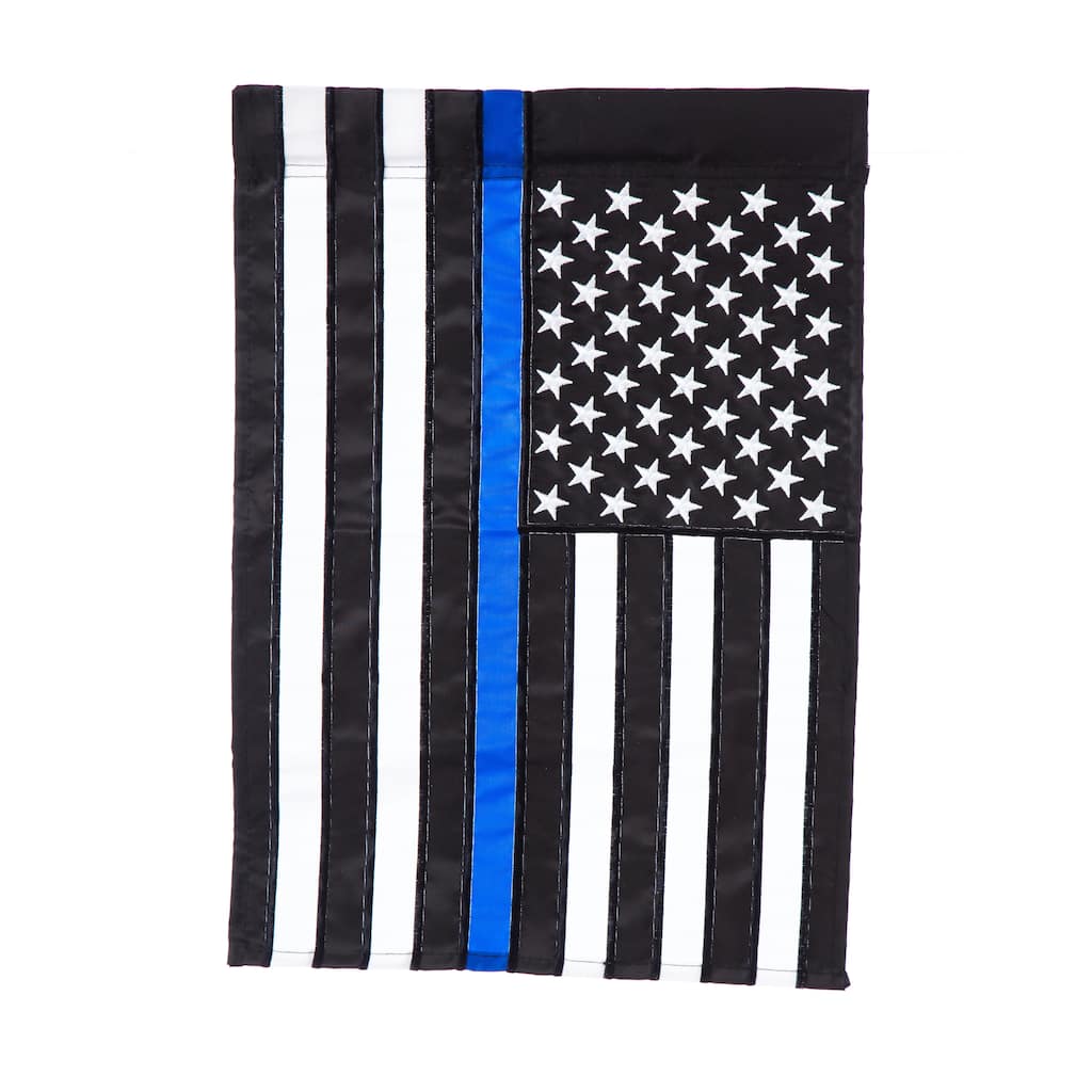 12.5 in. x 18 in. Thin Blue Line Garden Applique Flag