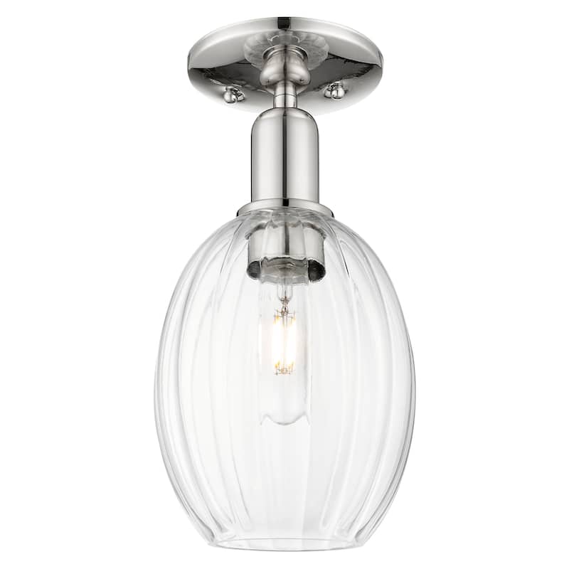 Innovations Lighting 716-1C-G459-6CL Preston 12" Tall Semi-Flush - Polished Nickel