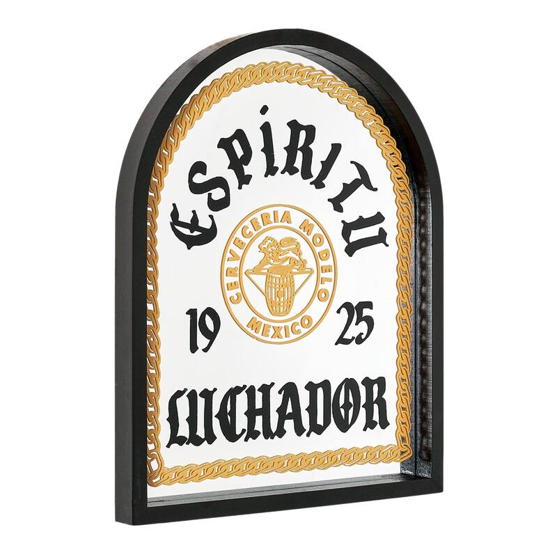 American Art Decor Guiness Printed Framed Mirror, 14.5" H x 11.5" L - Gold/Silver