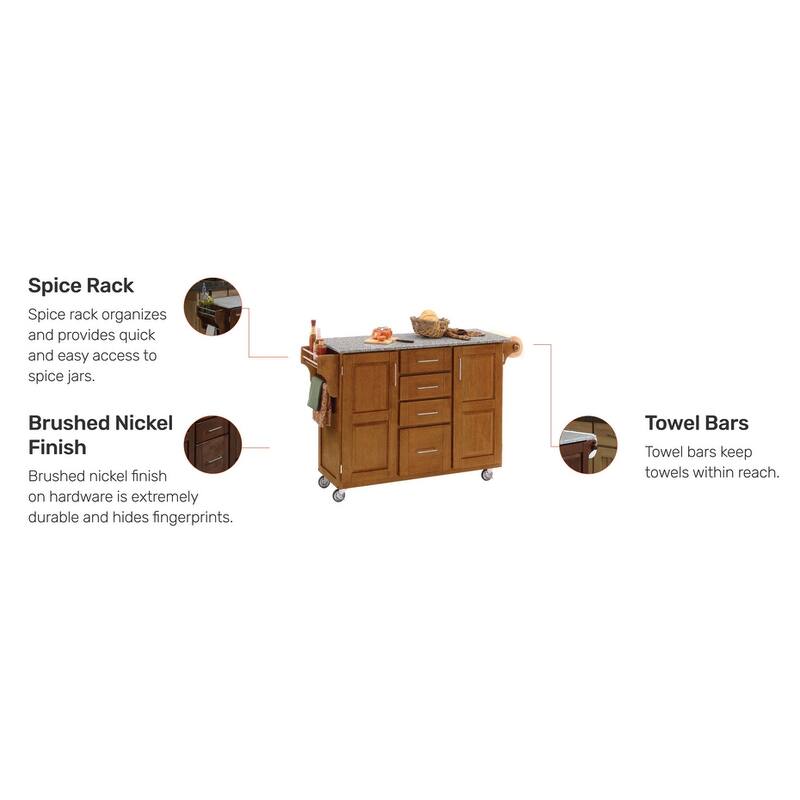 Homestyles Create-A-Cart Brown Wood Kitchen Cart - 48" x 18" x 36"