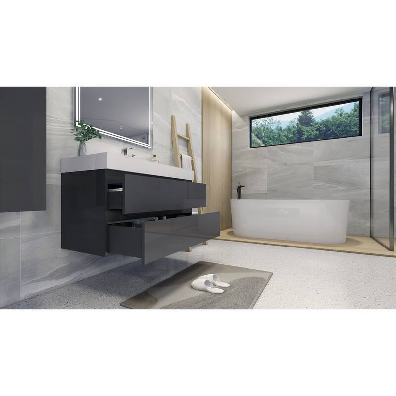 Baillie 42'' Wall-Mounted Vanity with Reinforced Acrylic Sink