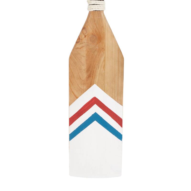 White Wood Novelty Canoe Oar Paddle Home Wall Decor with Arrow and Stripe Patterns