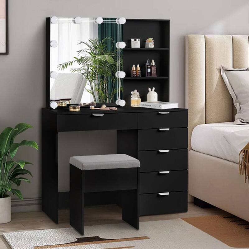 Makeup Table Set with LED lights - N/A