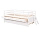 preview thumbnail 24 of 28, Low Loft Elegant Bed Twin Size with Full Safety Fence, Climbing ladder, Storage Drawers and Trundle Gray Solid Wood Bed
