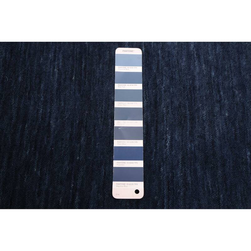 ECARPETGALLERY Hand Loomed Indo Gabbeh Dark Navy Wool Rug - 8'3 x 9'10