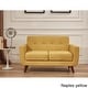 preview thumbnail 5 of 5, Grace Rainbeau Linen Upholstered Tufted Mid-century Loveseat Yellow