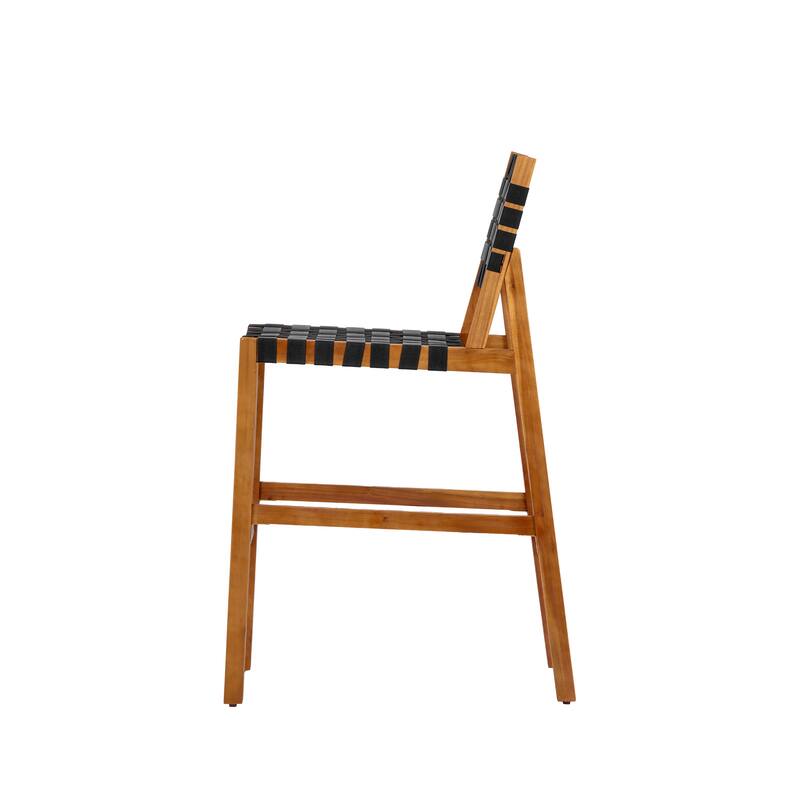 Christopher Knight Home - Solvanta Modern Solid Wood Outdoor 5-Piece Bar Height Dining Set with Rope Woven Bar Stools