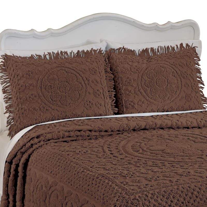 Calista Chenille Pillow Sham with Fringe Border