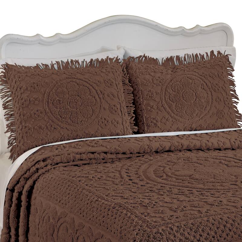 Calista Chenille Pillow Sham with Fringe Border