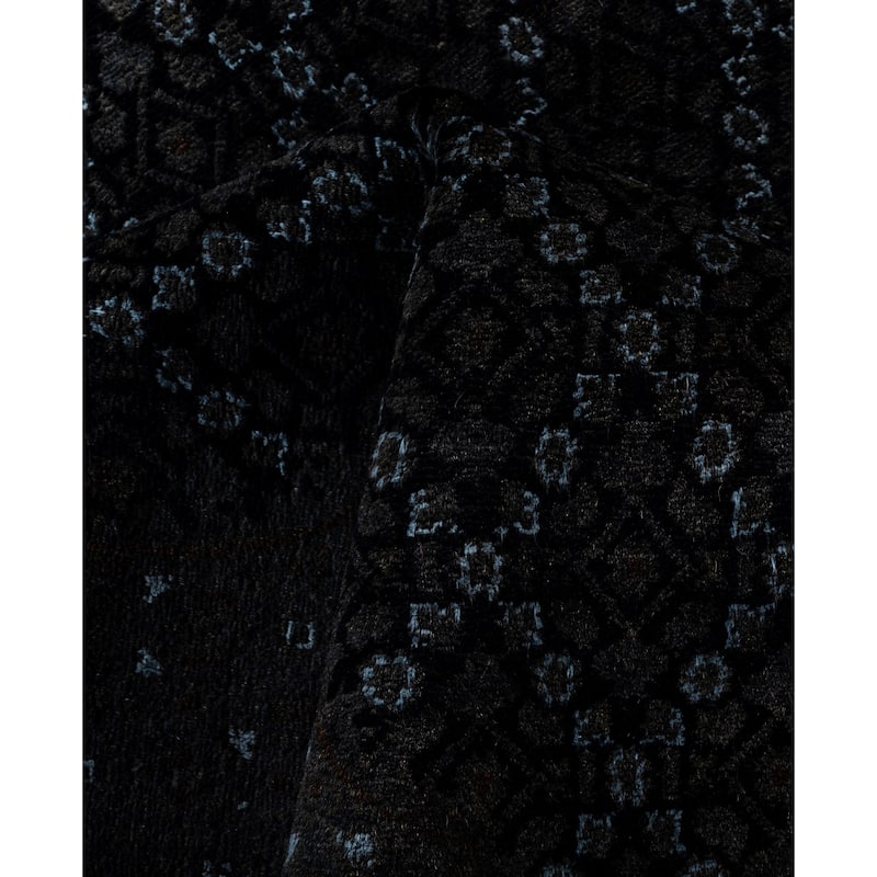 Overdyed One-of-a-Kind Hand-Knotted Area Rug - Black - 5' 7" x 10' 0"