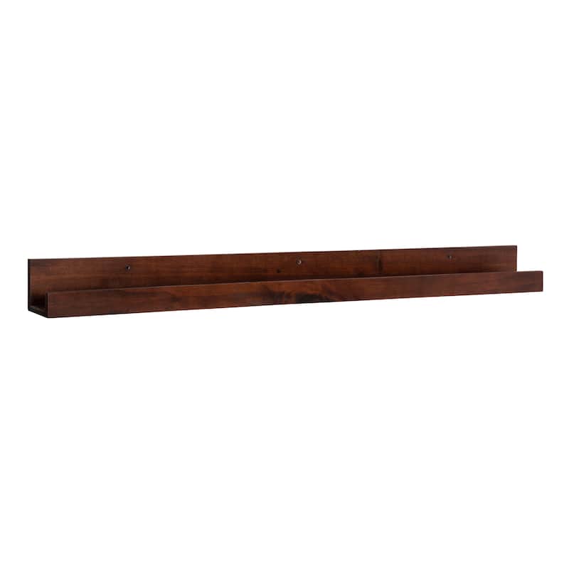 Porch & Den Bear Wood Holder Ledge Floating Wall Shelf - Walnut Brown