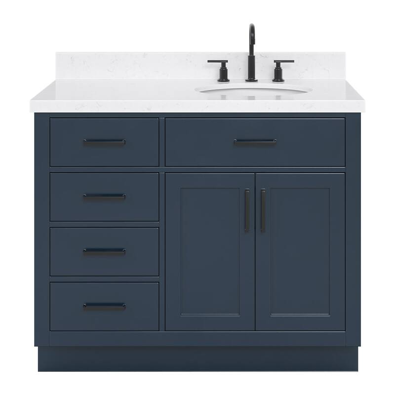 Ariel T042SRCQOVO Hepburn 42" Free Standing Single Basin Vanity Set - Midnight Blue