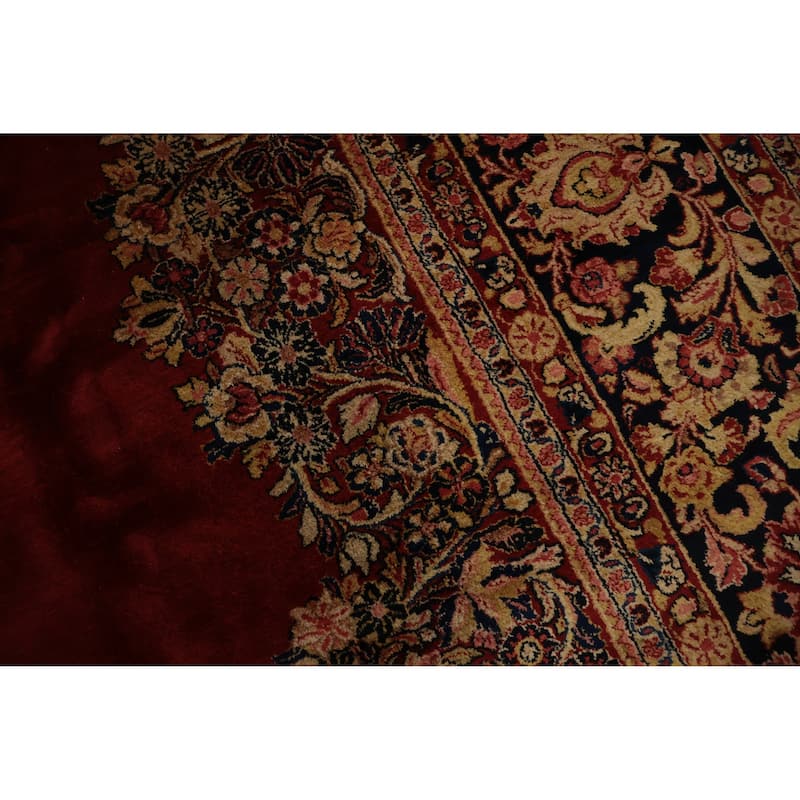 Hand Knotted Oriental 100% Wool Carpet Traditional Floral Red Mahal Area Rug - 13' 10'' X 10' 4''