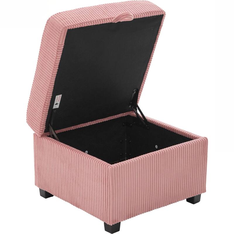 L-Shaped Sectional Sofa with Pull-Out Storage,Ottoman & Pillows 3-Seat with USB Charging,Cup Holder, Convertible Design