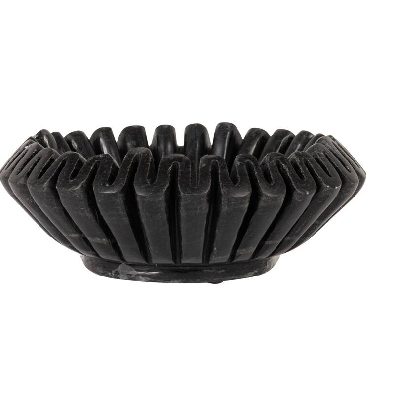 Marble Pleated Dish - 7.0"L x 7.0"W x 2.5"H