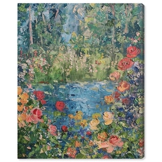 Art Remedy Serene Escape Gallery Wrapped Impressionism 1 Piece Canvas Wall Art /Monet And Van Gogh Inspired Art