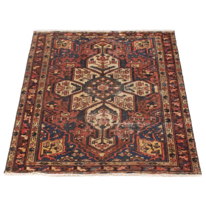 ECARPETGALLERY Hand-knotted Kayseri Vintage Red Wool Rug - 4'2 x 6'3