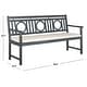 preview thumbnail 3 of 6, SAFAVIEH Outdoor Living Montclair Ash Grey/ Beige 3 Seat Bench - 23.4" x 60.6" x 34.7"