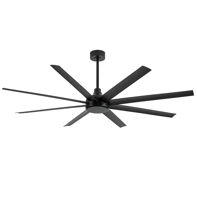 65/72/84-In Black/White Industrial Ceiling Fan with Remote without Light(8-Blade)