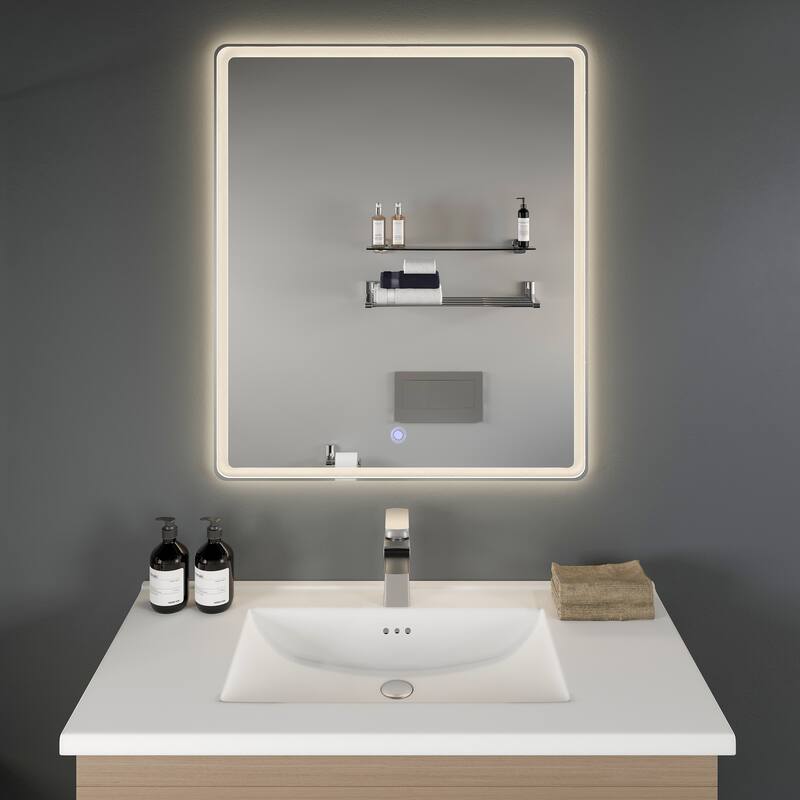 Eviva Velari 36" x 42" Rectangular Frameless Mirror - Clear