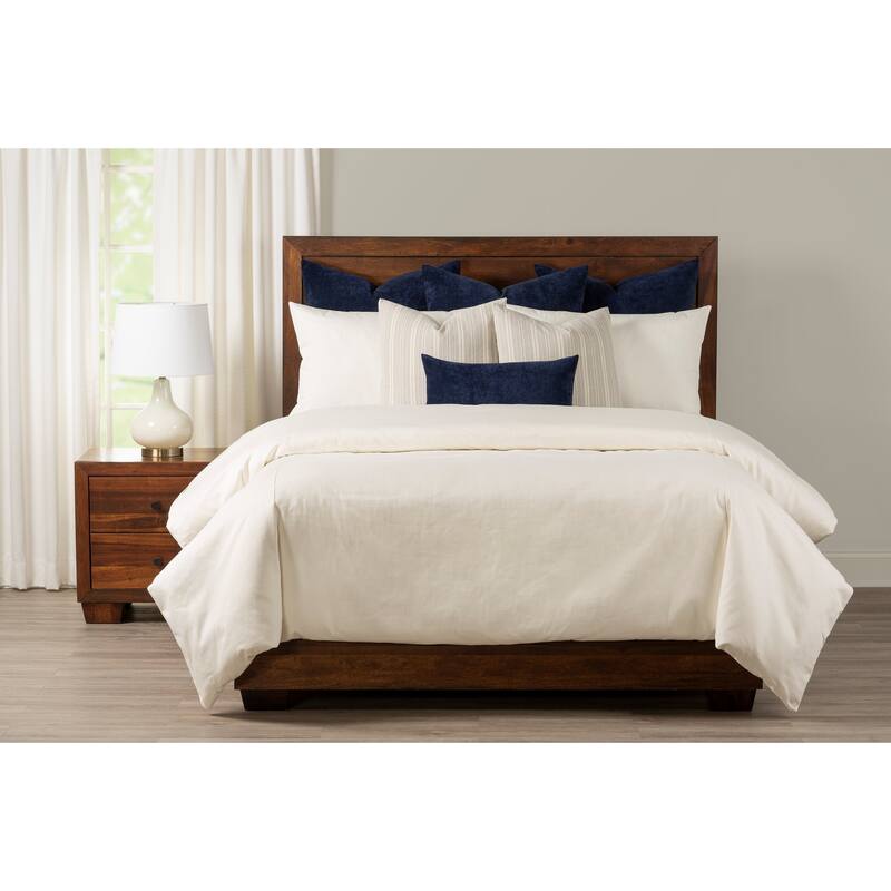 Overall White Cotton Duvet Cover & Insert Set - Queen - 9 Piece