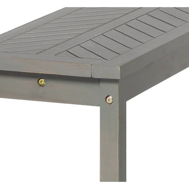 Walker Edison Elephant Point Acacia Wood Chevron Bench