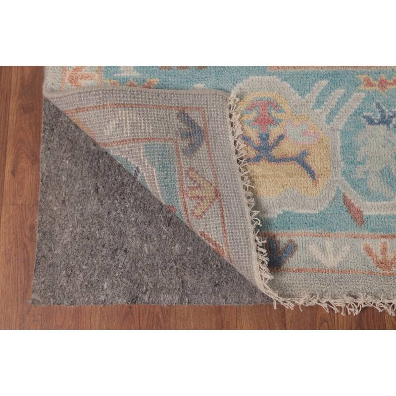All-Over Oushak Indian Area Rug Handmade Wool Carpet - 7'11"x 9'11"