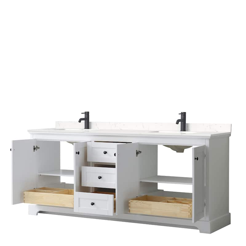 Avery 80 Inch Double Vanity, Cultured Marble Top
