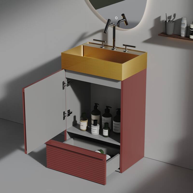 Modern Freestanding Bathroom Vanity with Practical Storage and Premium Materials