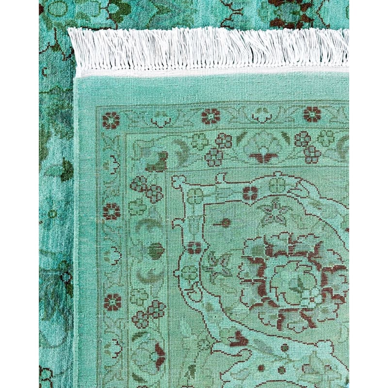 Overdyed, One-of-a-Kind Hand-Knotted Area Rug - Blue - 8' 1" x 10' 2"