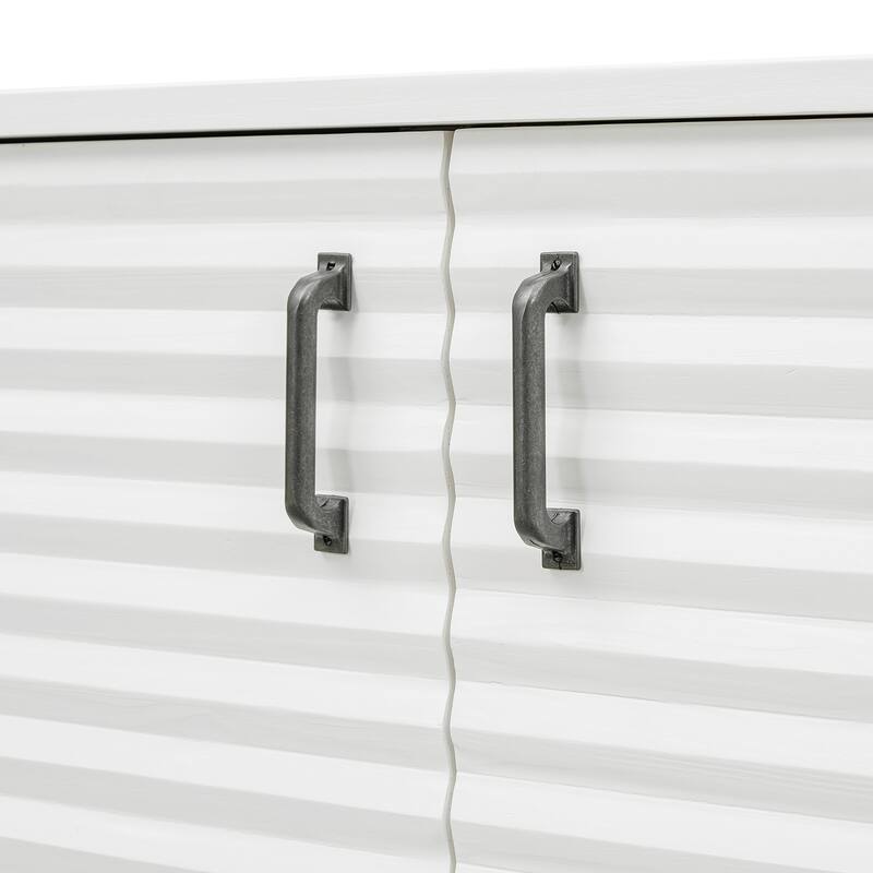 Large Storage Buffet with Adjustable Shelves and Metal Handles