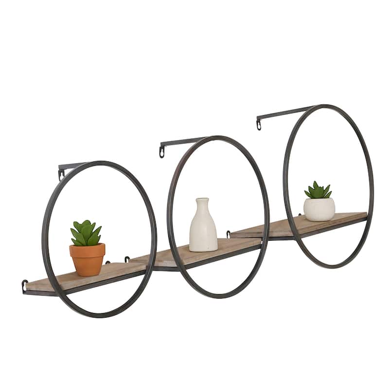 Metal Modern Circular Wall Shelves - Set of 3