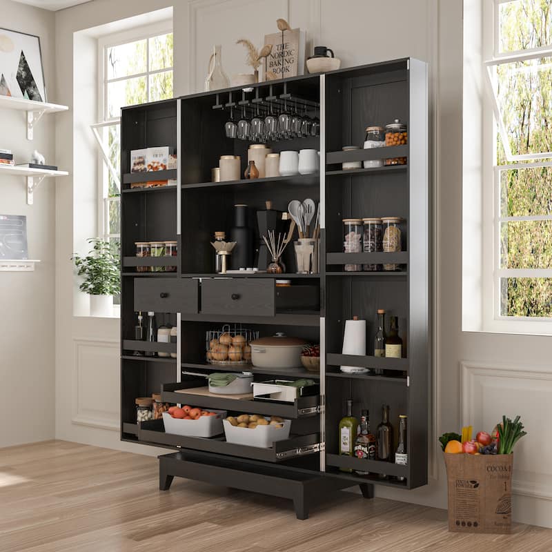 Multifunctional Kitchen Cabinetand Wine Cabinet Wine Glass Rack Pantry