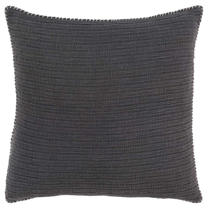 Rizzy Home Textured Stripe Woven Solid Throw Pillow Cover - Grey