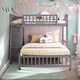 preview thumbnail 14 of 35, Twin Over Full Wooden Bunk Bed with Drawers and Shelves Gray