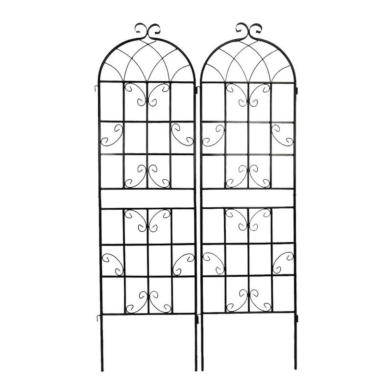2 Pack Metal Garden Trellis 71" x 19.7" Rustproof Trellis for Climbing Plants Outdoor Flower Support Black