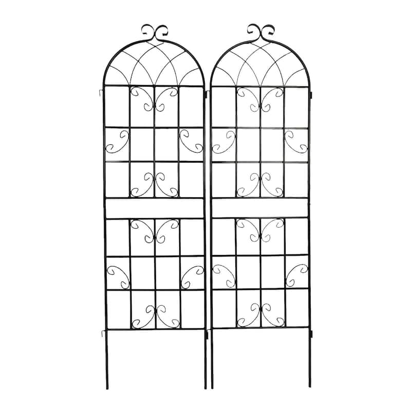 4 Pack Metal Garden Trellis for Climbing Plants Outdoor Rustproof Plant Support Rose Trellis Netting Trellis Black