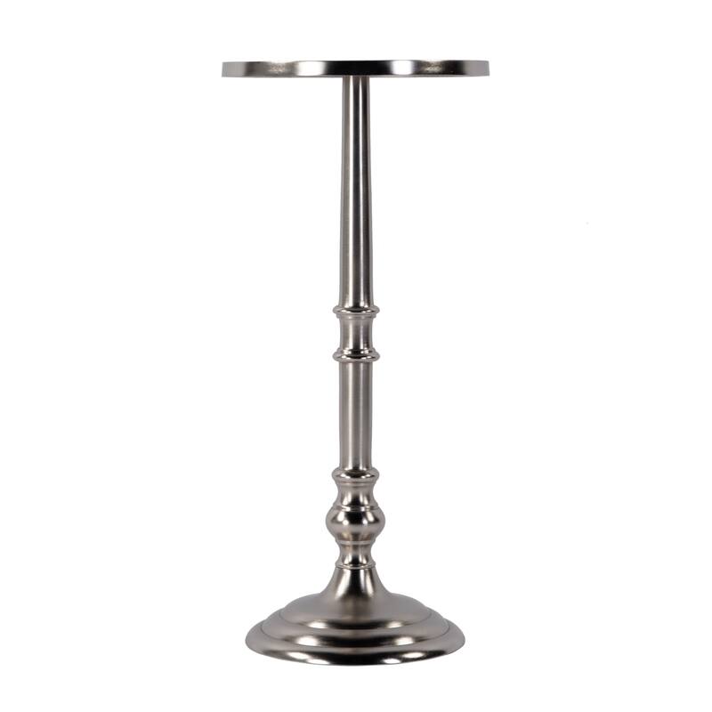 Garland 10 in. W Round All Metal Pedestal Base End Table